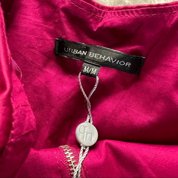 NEW Pink Silky Fitted Tiered Double Zip Mini Dress by Urban Behaviour Sz Medium - Picture 2 of 8